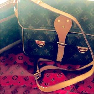 LV handbag and LV scarf